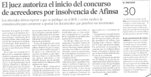 El juez autoriza el inicio del concurso de acreedores por insolvencia