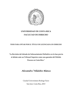 UNIVERSIDAD DE COSTA RICA FACULTAD DE DERECHO