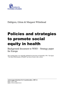 Policies and strategies to promote social equity in health