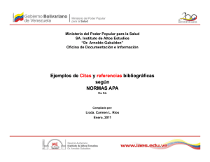 Ejemplos de Citas y referencias referencias bibliográficas