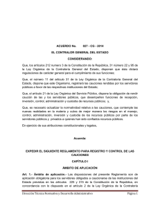 Acuerdo 027 - CG - 2014 CAUCIONES