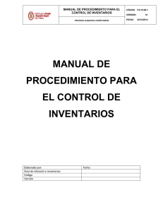 manual de procedimiento para el control de inventarios