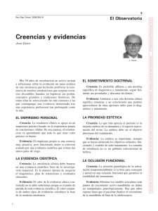 Creencias y evidencias - Revista Española de Ortodoncia