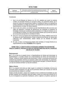 RCTG-17/2008 Norma para la constitución de sociedades