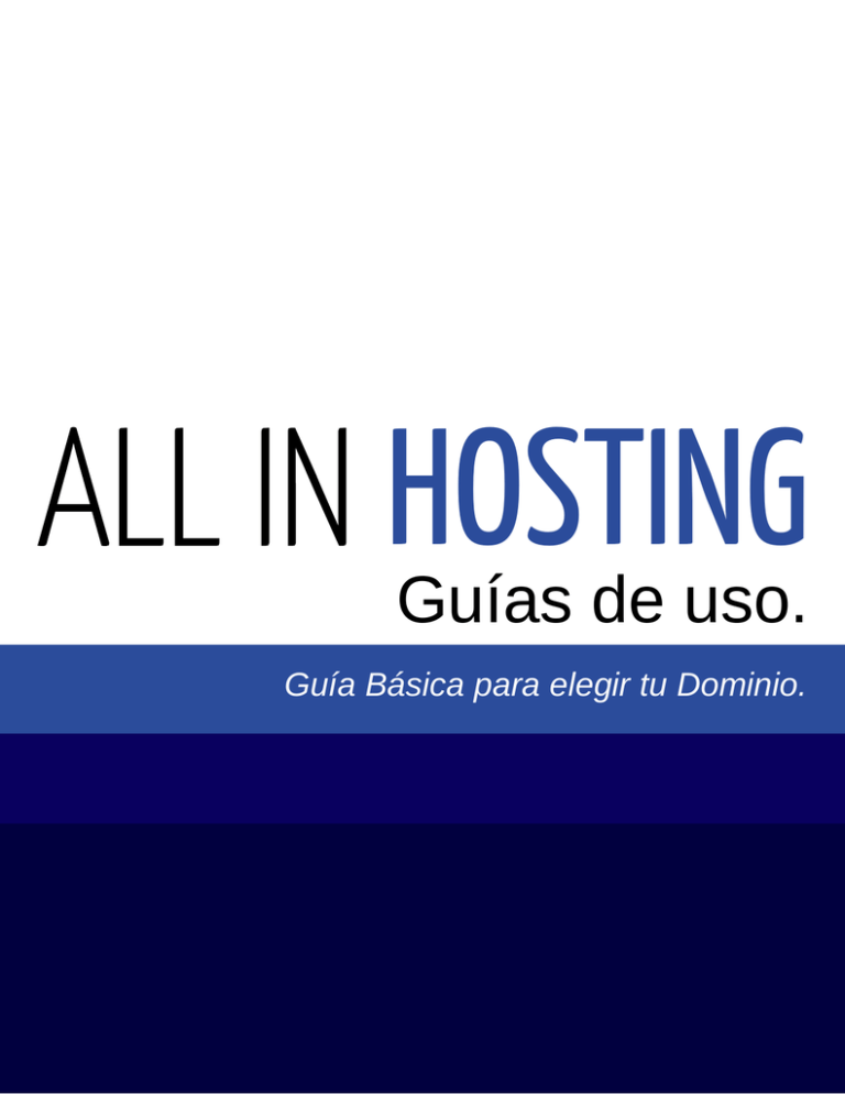 Guías De Uso. - All In Hosting