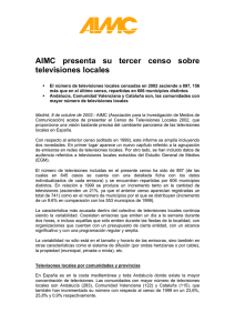 AIMC presenta su tercer censo sobre televisiones locales