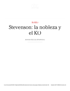 Stevenson: la nobleza y el KO