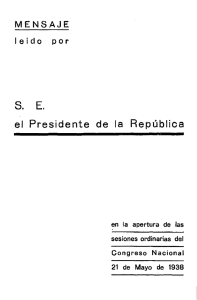 Mensaje Presidencial del 21 de Mayo de 1938