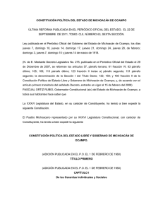 Constitución Política del Estado Libre y Soberano de Michoacán de