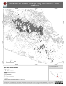 Distribución del teocintle Zea mays subsp. mexicana raza Chalco en