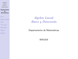 Algebra Lineal: Bases y Dimensión
