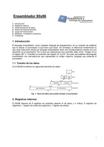 Ensamblador 80x86 - Departamento de Arquitectura y Tecnología