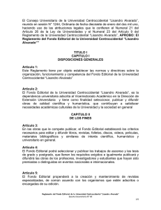 Reglamento del Fondo Editorial de la Universidad Centroccidental