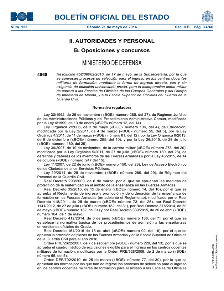 Escalas De Oficiales De Los Cuerpos Generales Y Del Cuerpo De 3249