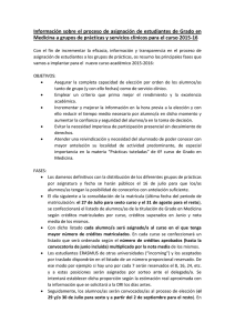 Información sobre el proceso de asignación de estudiantes de