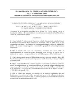 Decreto Ejecutivo No. 28484-MAG-MEP-MTSS-S