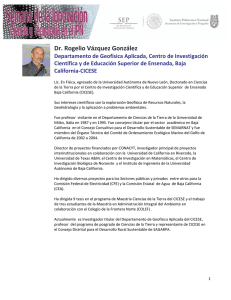 Dr. Rogelio Vázquez González Departamento de Geofísica Aplicada