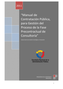 “Manual de Contratación Pública, para Gestión del Proceso de la