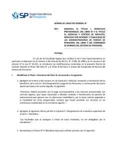 norma de caracter general n° ref.: modifica el título i, beneficios