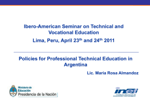 Policies for Professional Technical Education in Argentina