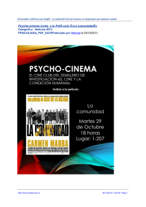 Psycho-cinema invita a la PelÃ cula Â«La comunidadÂ