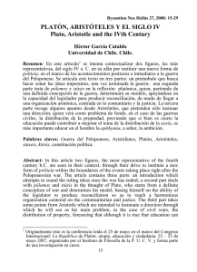 PLATÓN, ARISTÓTELES Y EL SIGLO IV Plato, Aristotle and the IVth