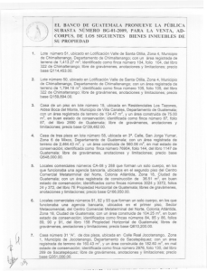 Publicacion y Bases de la subasta pública Número BG-01