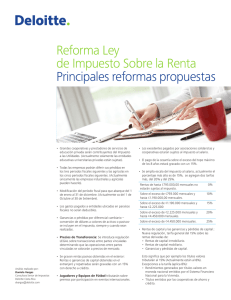 Reforma Ley de Impuesto Sobre la Renta Principales