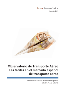 Las tarifas en el mercado español de transporte aéreo