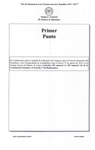 Consideración sobre el traslado de la Reunión del Congreso, para