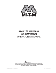 80 gallon industrial air compressor operator`s manual - Mi-T-M
