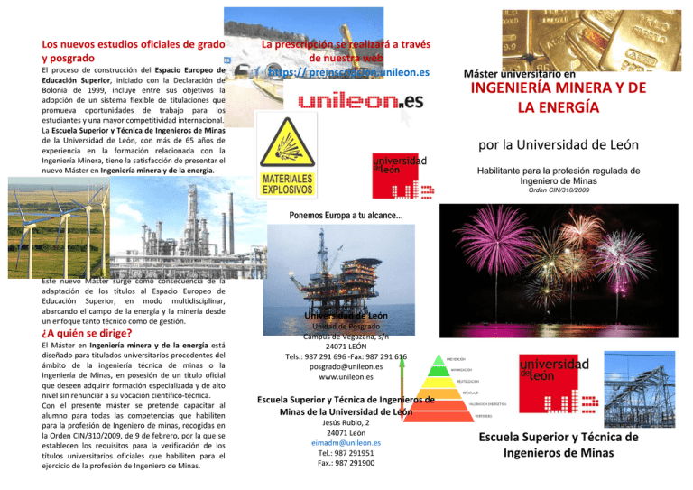 INGENIERÍA MINERA Y DE LA ENERGÍA