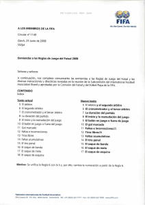 Enmiendas a las Reglas de Juego del Futsal 2008