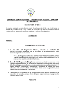 la Resolución 27/2014 - Federación de Lucha Canaria de Lanzarote