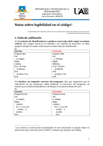 Recomendaciones sobre legibilidad en el código