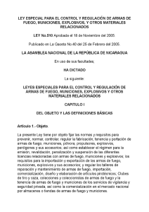 ley especial para el control y regulación de armas de fuego