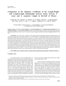 Comparison of the Allometry Coefficient of the Length