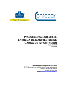 Procedimiento USO-201-0L ENTREGA DE MANIFIESTOS DE