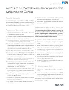 nora Maintenance Guide noraplan General (Spanish)
