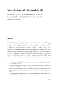 Variación espacial y temporal del pH