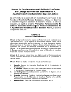 REGLAMENTO INTERNO DEL GABINETE ECONÓMICO DEL