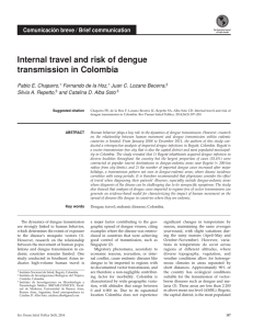 Internal travel and risk of dengue transmission in Colombia