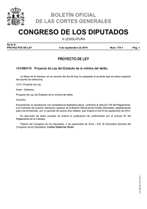 121/000115 Proyecto de Ley del Estatuto de la víctima del delito.