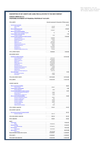 description of key assets and liabilities allocated to the