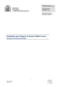 Informe relativo al Sector Público Local (a 31 de marzo de 2016)
