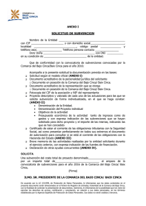 solicitud de subvencion - Comarca Bajo Cinca/Baix Cinca