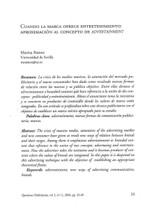 Cuando la marca ofrece entretenimiento: Aproximación al