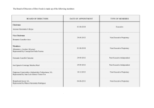 The Board of Directors of Ebro Foods is made up of the following