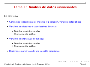 Tema 1: Análisis de datos univariantes