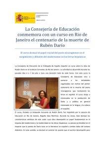 La Consejería de Educación conmemora con un curso en Rio de
